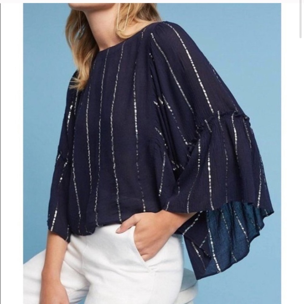 Floreat for Anthropologie bell sleeve top
